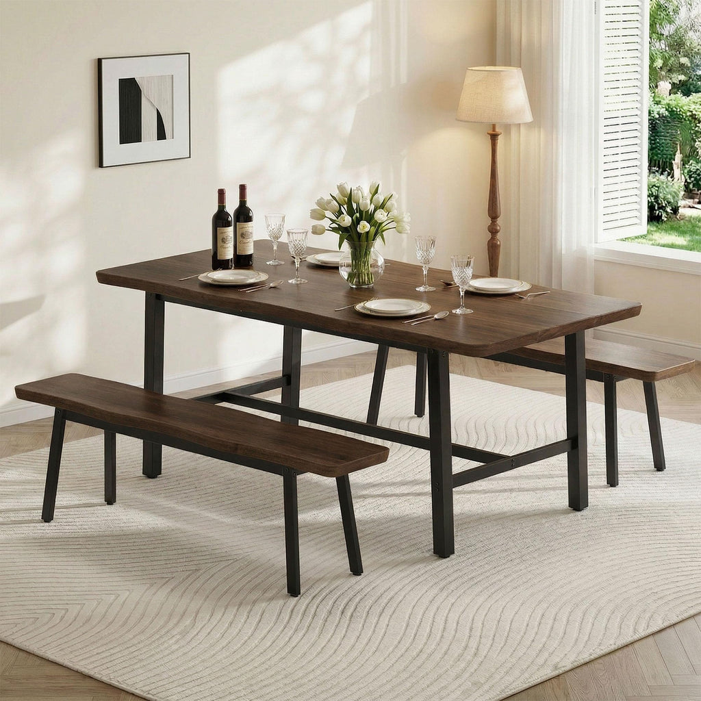 FUQARHY 59-Inch Dining Benches, Set of Two
