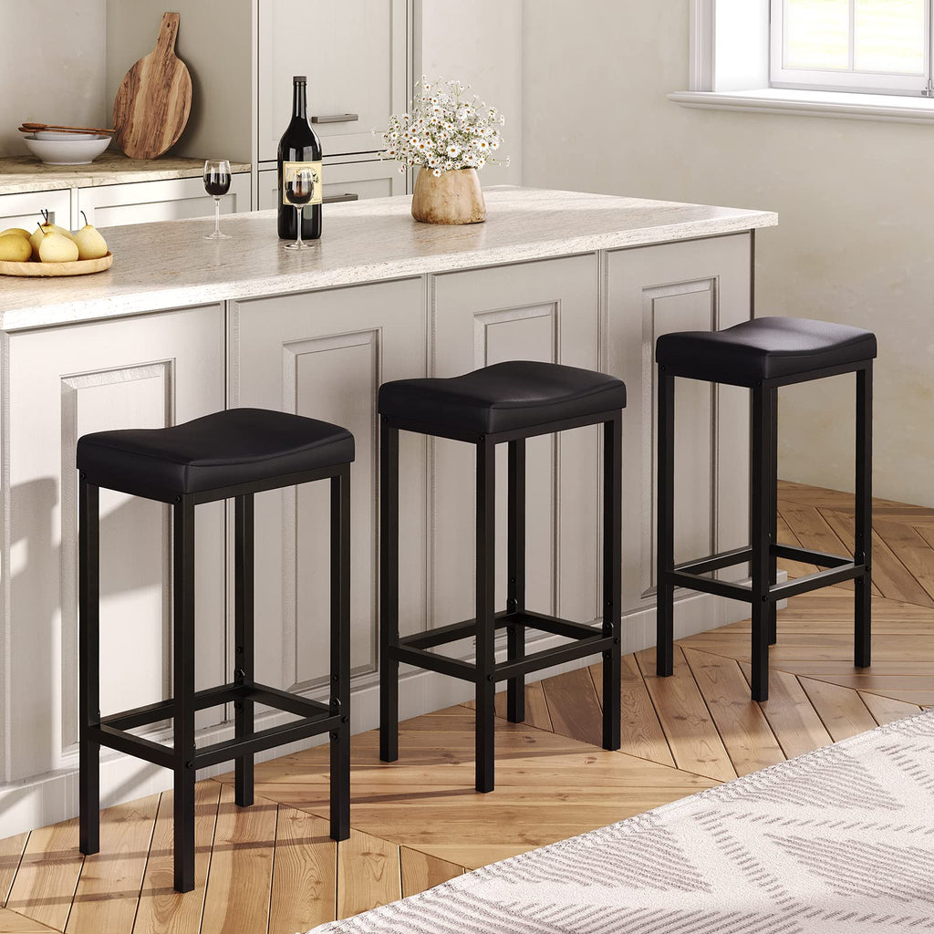 HOOBRO Upholstered Saddle Bar Stools