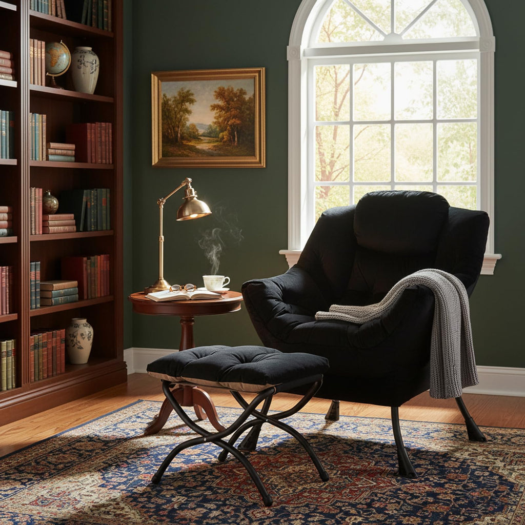 Welnow Lounge Armchair with Ottoman