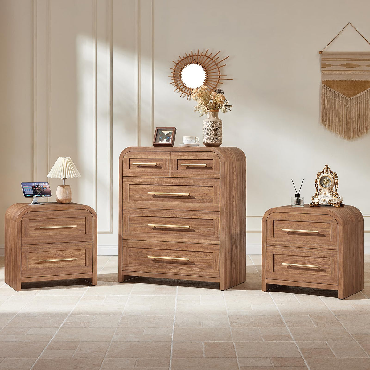 JINVICJIASI Curved Bedroom Dresser