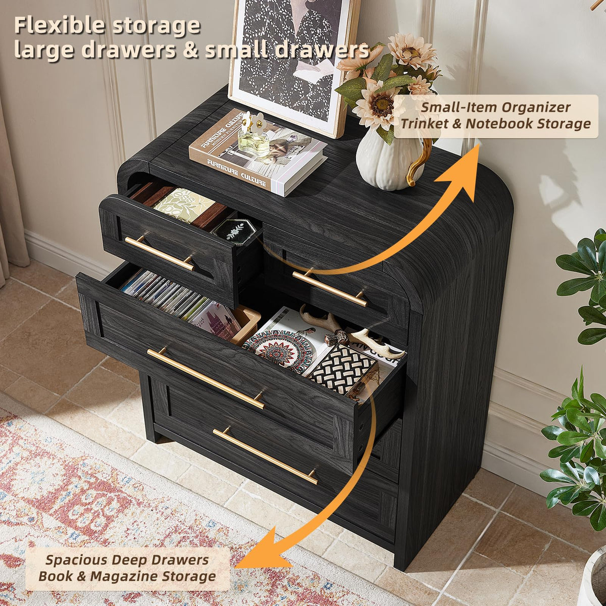JINVICJIASI Curved Bedroom Dresser