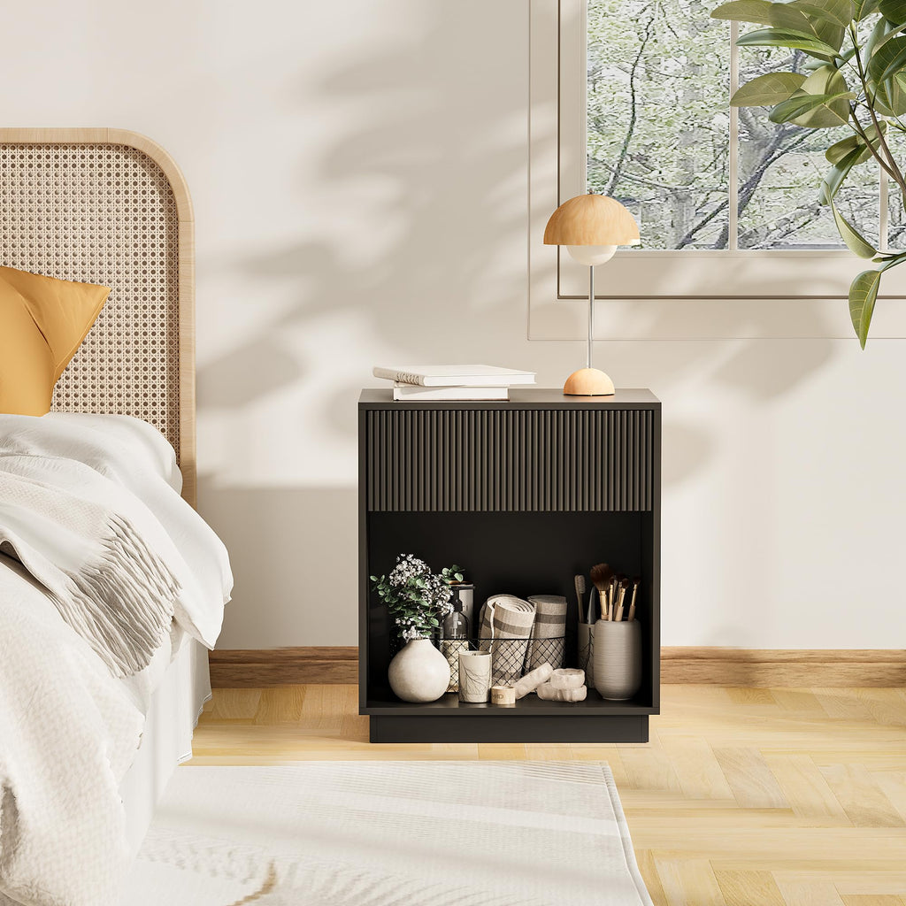 Fluted Two-Drawer Nightstand Set