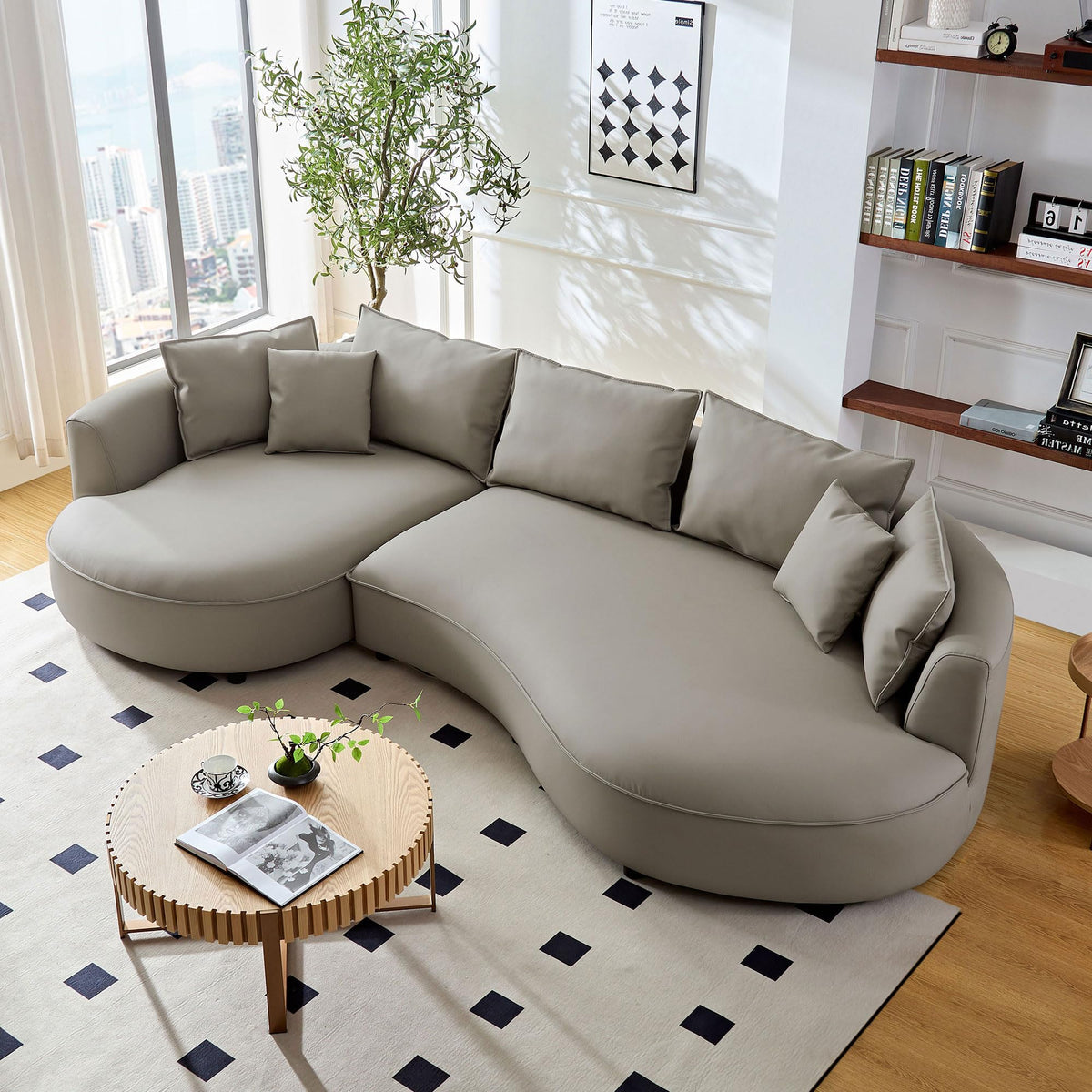 DREAMODERN Curved Four-Seat Sectional Sofa