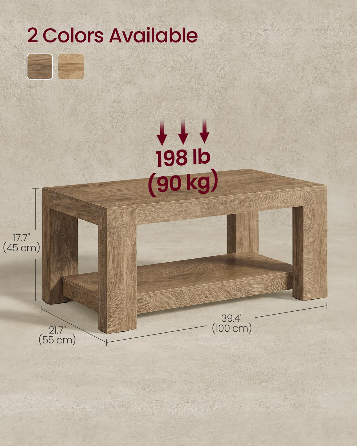 VASAGLE Farmhouse Coffee Table