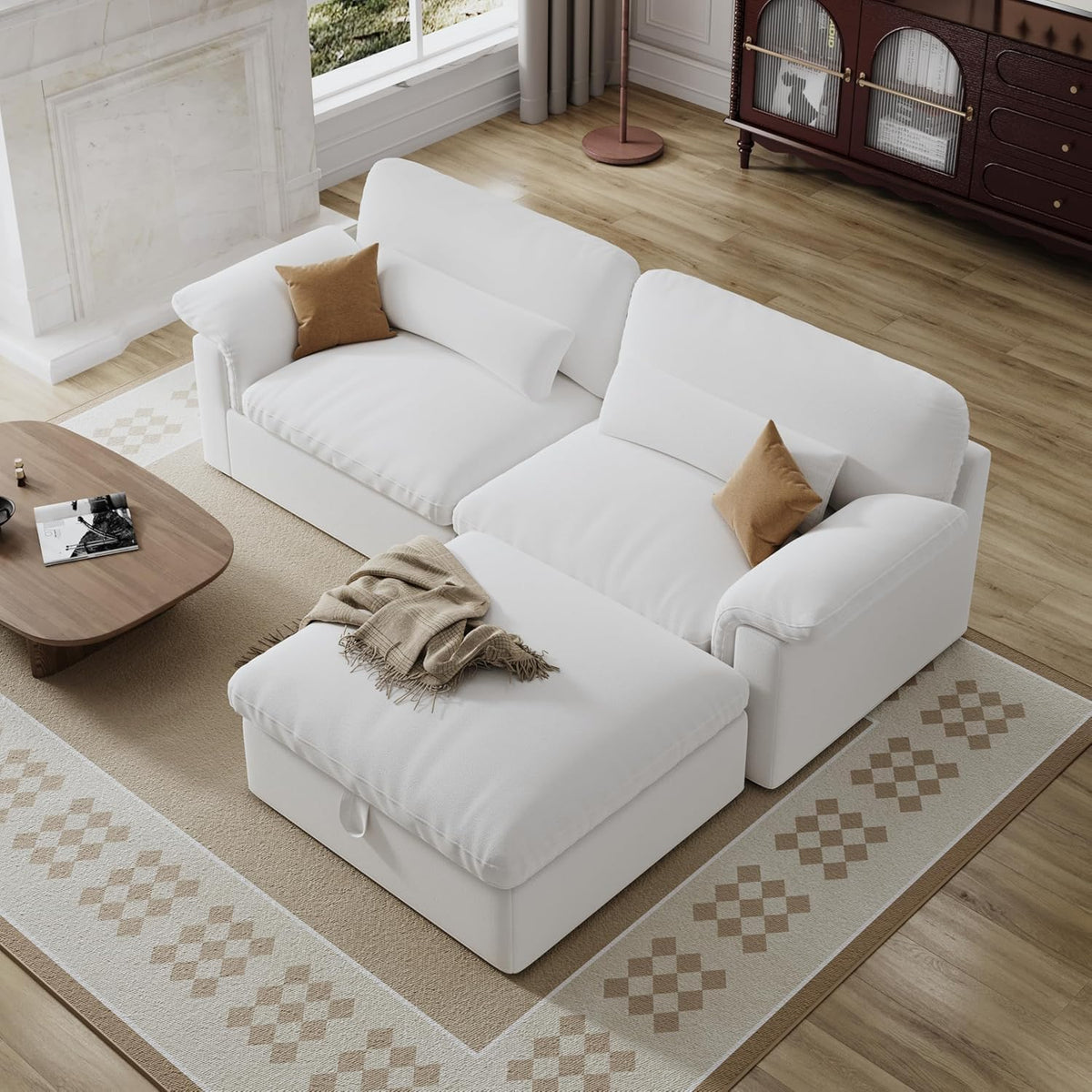 Cloud-Style Modular Sectional Sofa with Storage