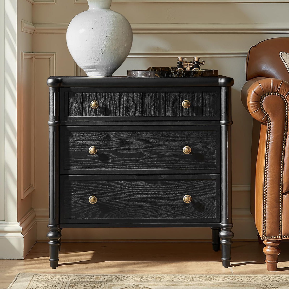 HULALA HOME Fluted Charging Nightstand