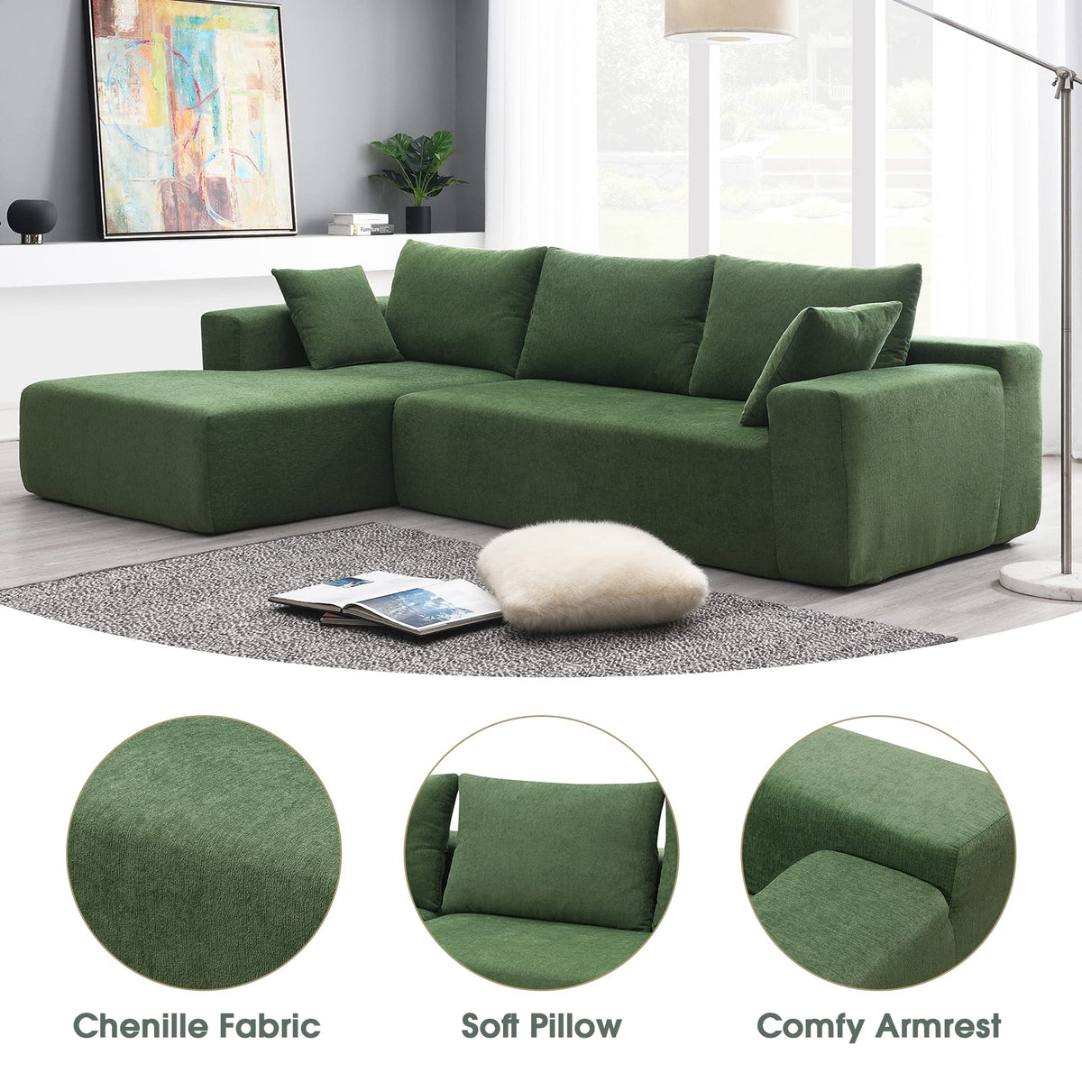 109-Inch Modular L-Shaped Sofa
