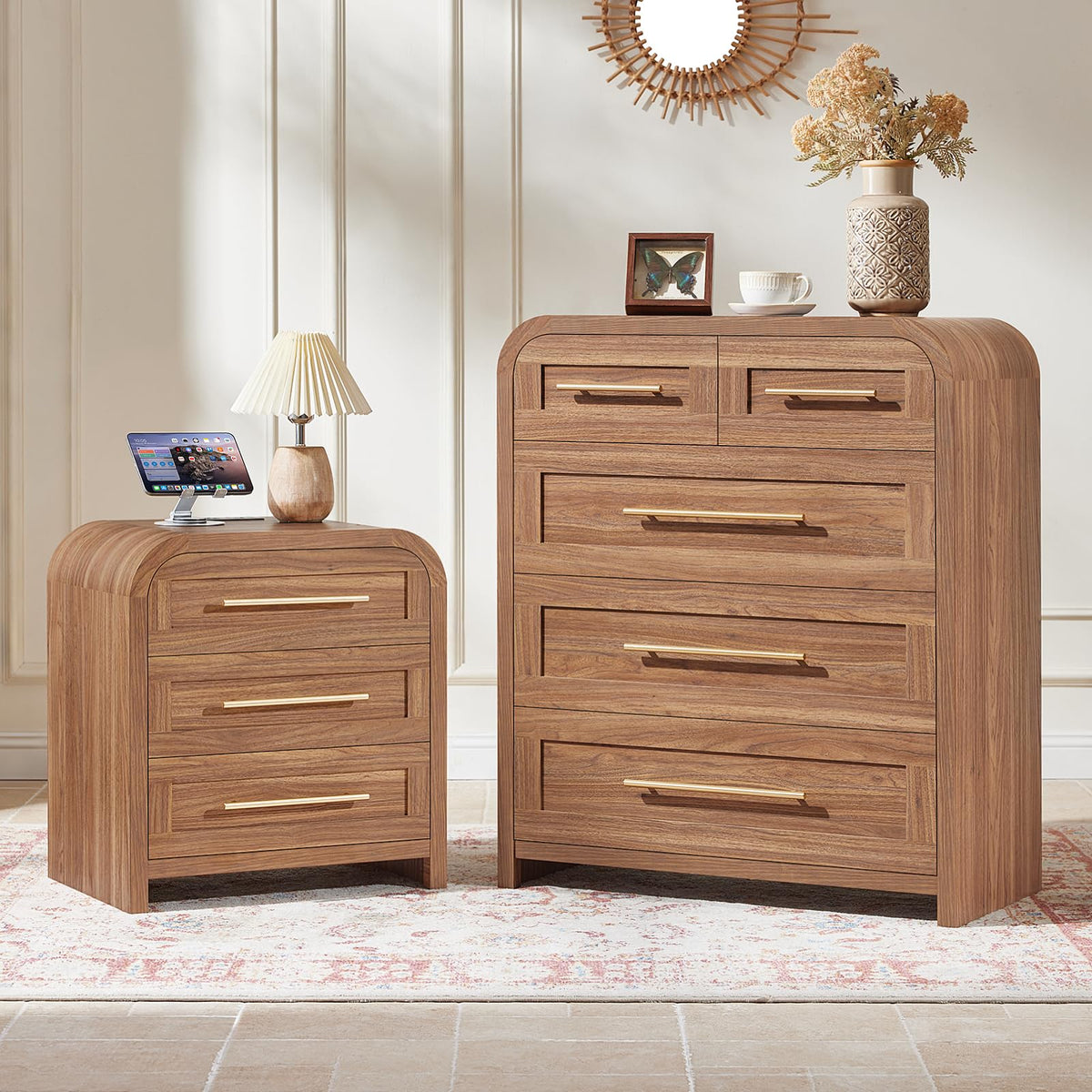 JINVICJIASI Curved Bedroom Dresser