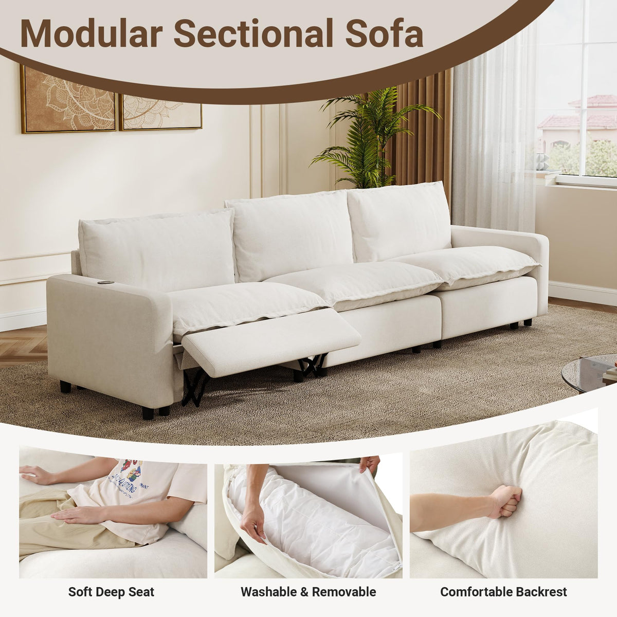Power-Reclining Modular Sectional Sofa