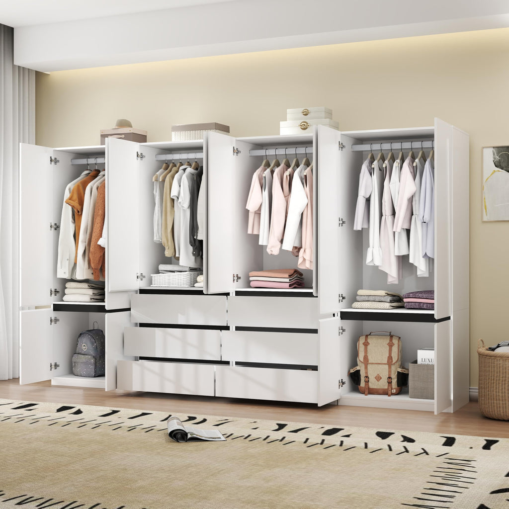 LABROSKIA Six-Drawer White Wardrobe