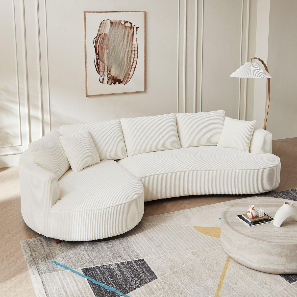 DREAMODERN Curved Four-Seat Sectional Sofa