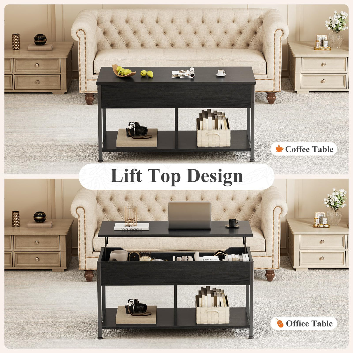 OLIXIS Lift-Top Storage Coffee Table