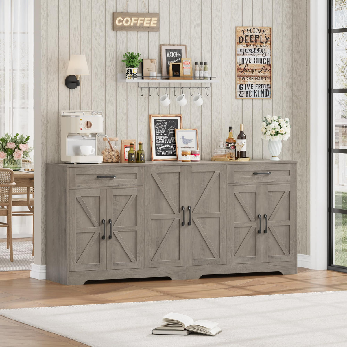 BOTLOG 71-Inch Farmhouse Sideboard
