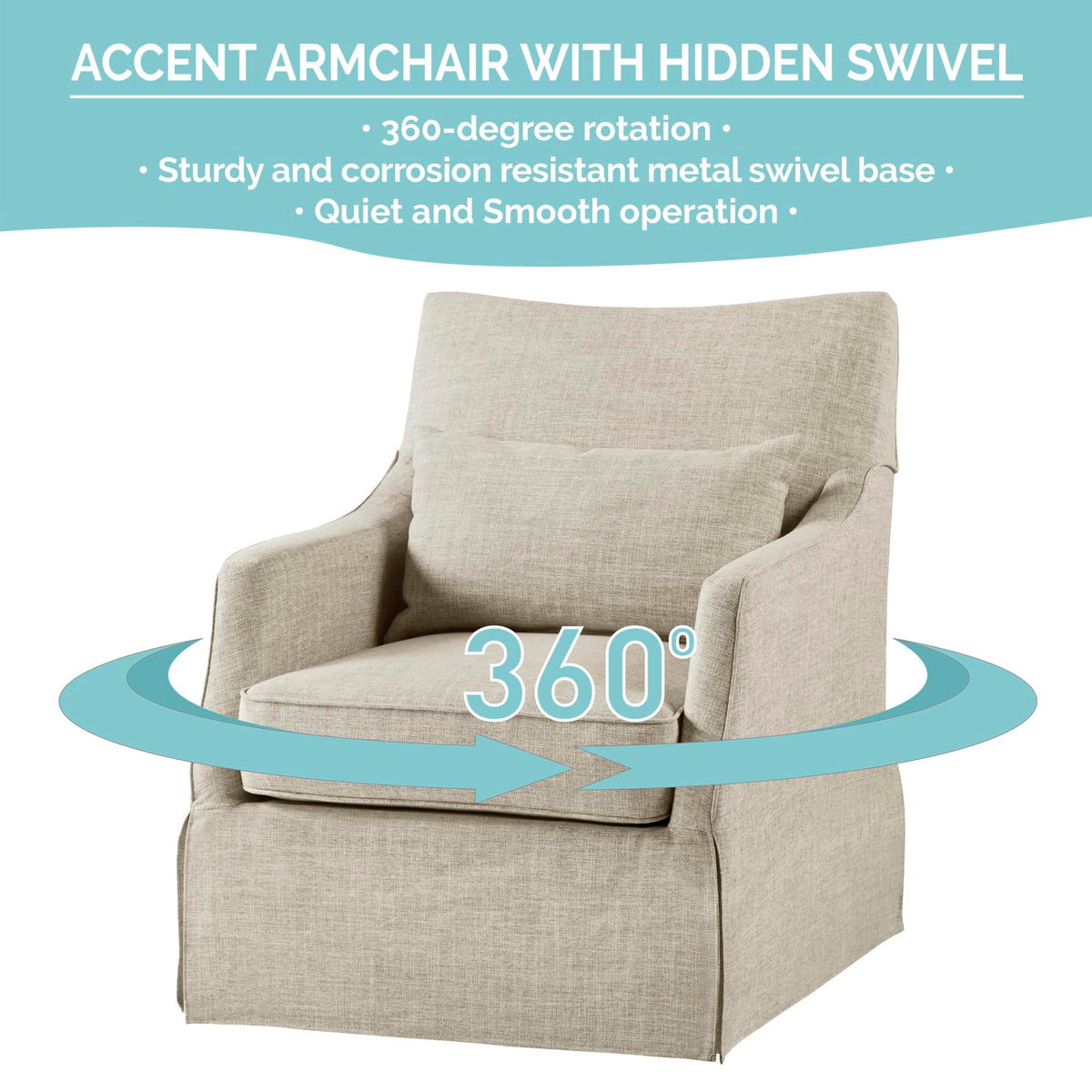Martha Stewart London Swivel Armchair