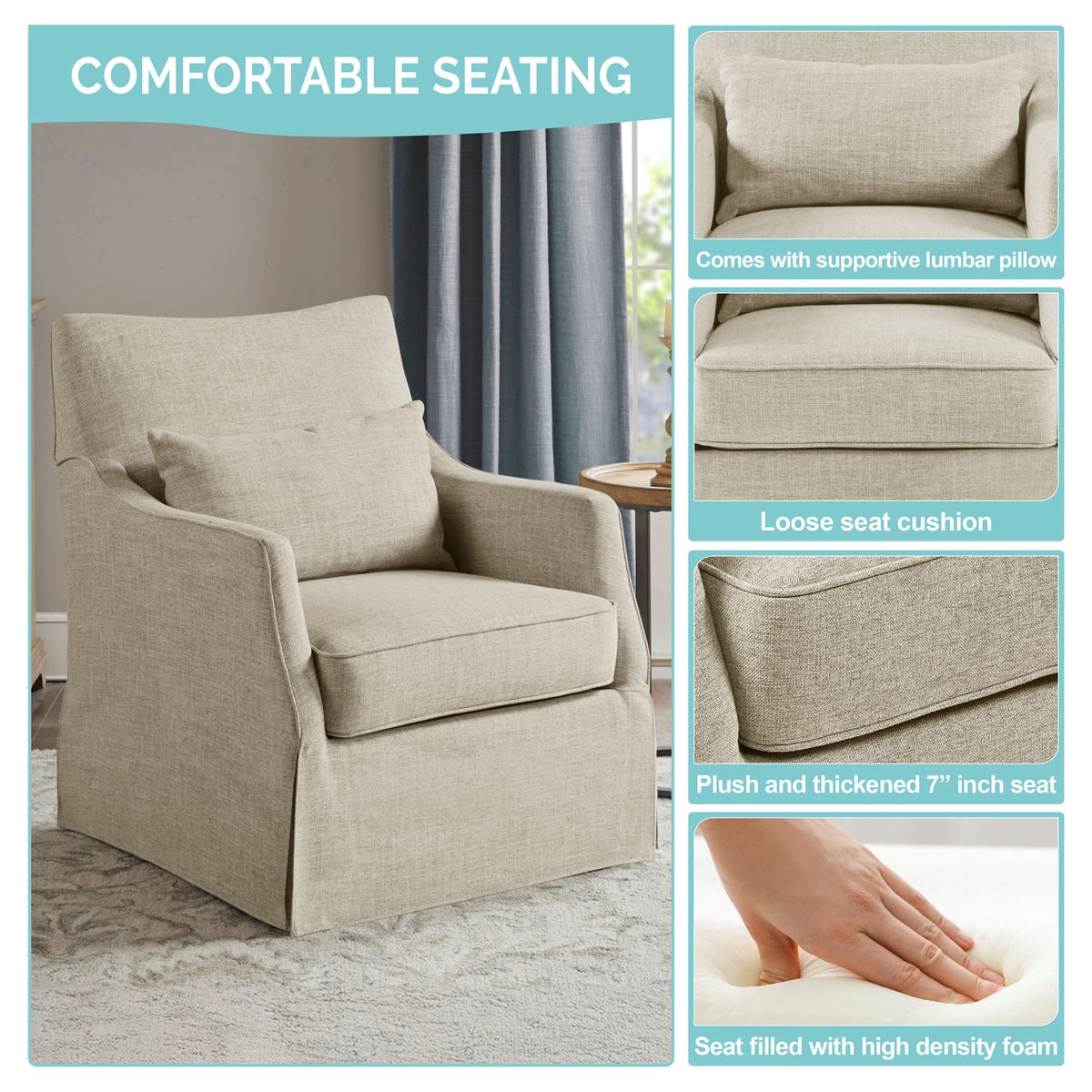 Martha Stewart London Swivel Armchair