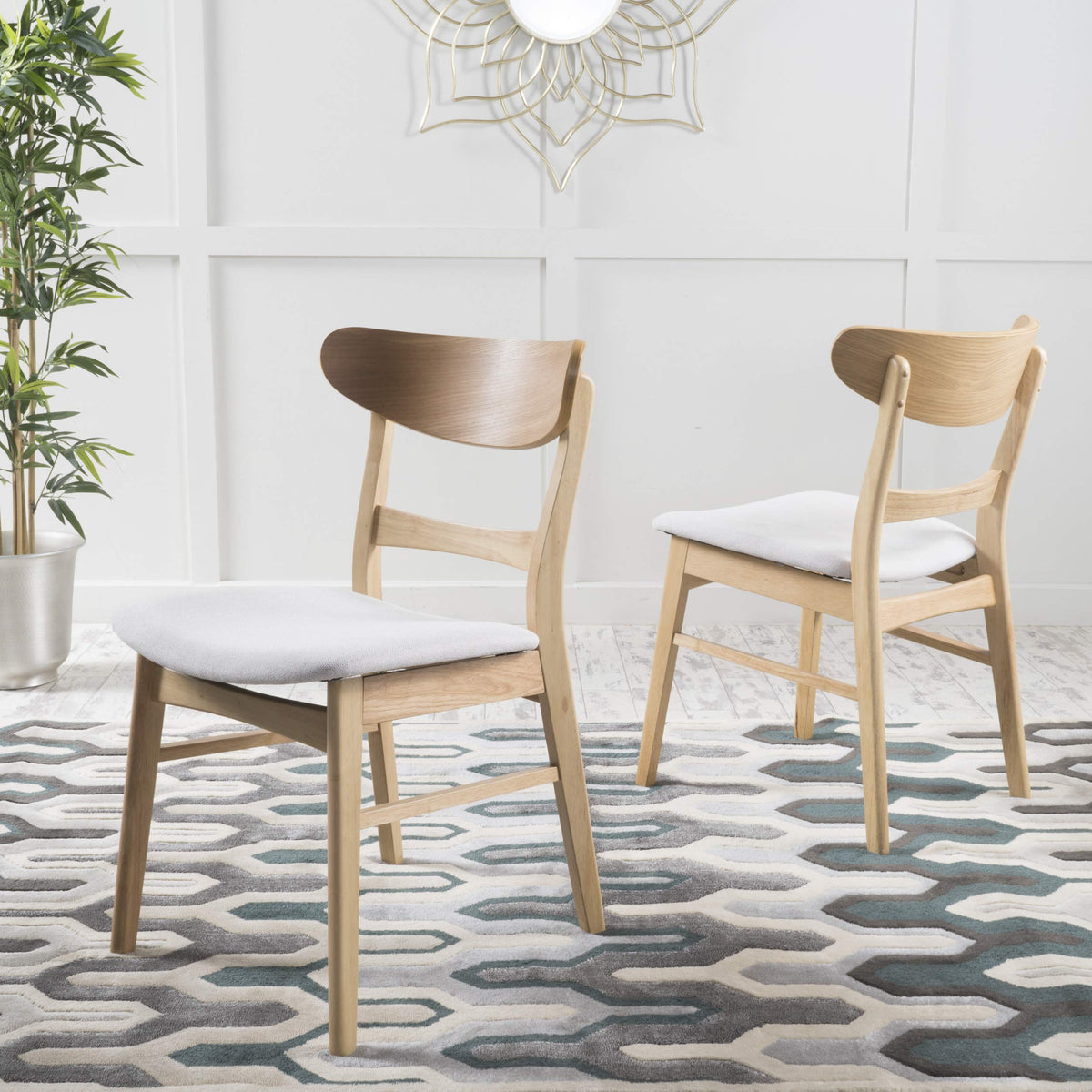 GDFStudio Mid-Century Dining Chairs, Set of Two