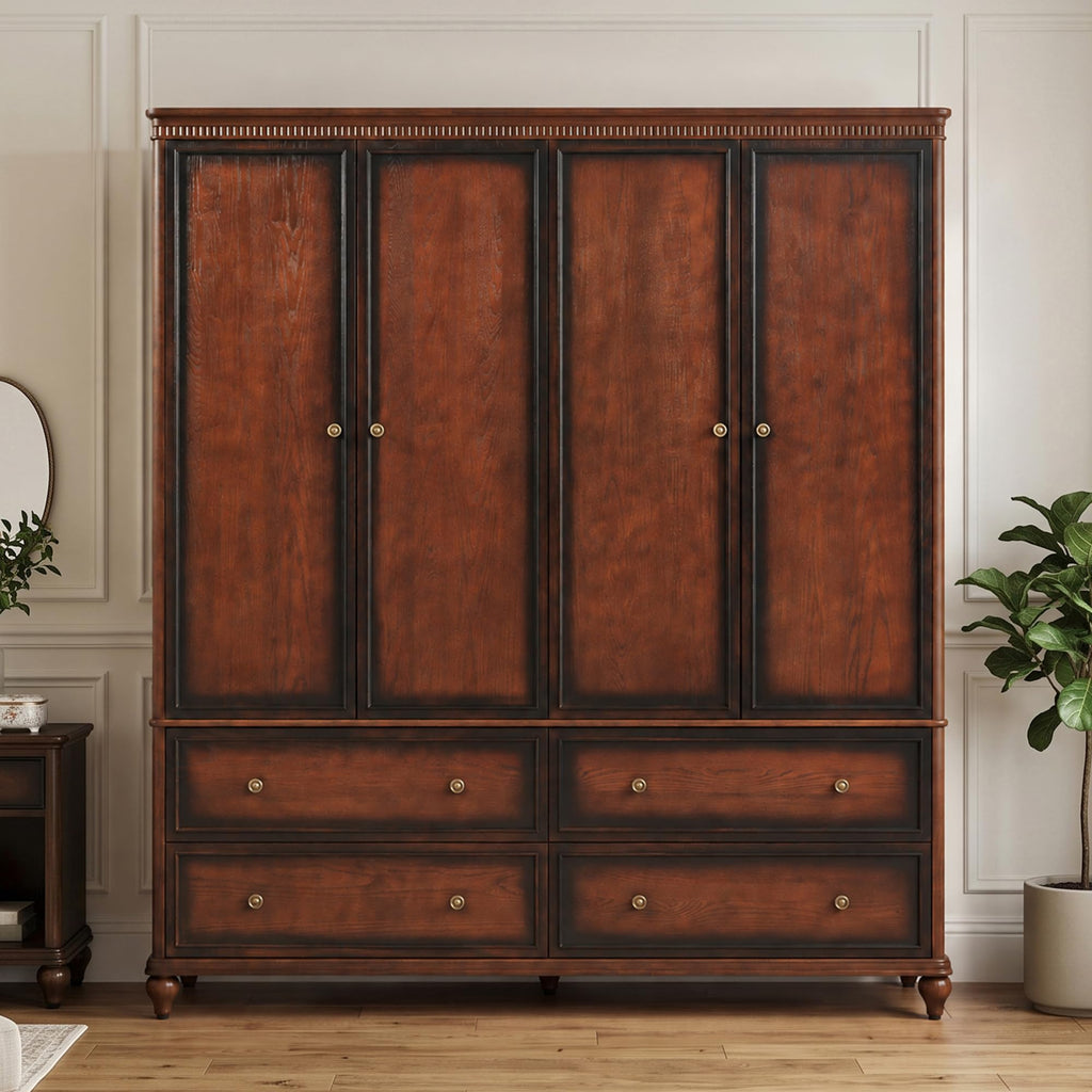 Korsneli Solid Wood Armoire Wardrobe