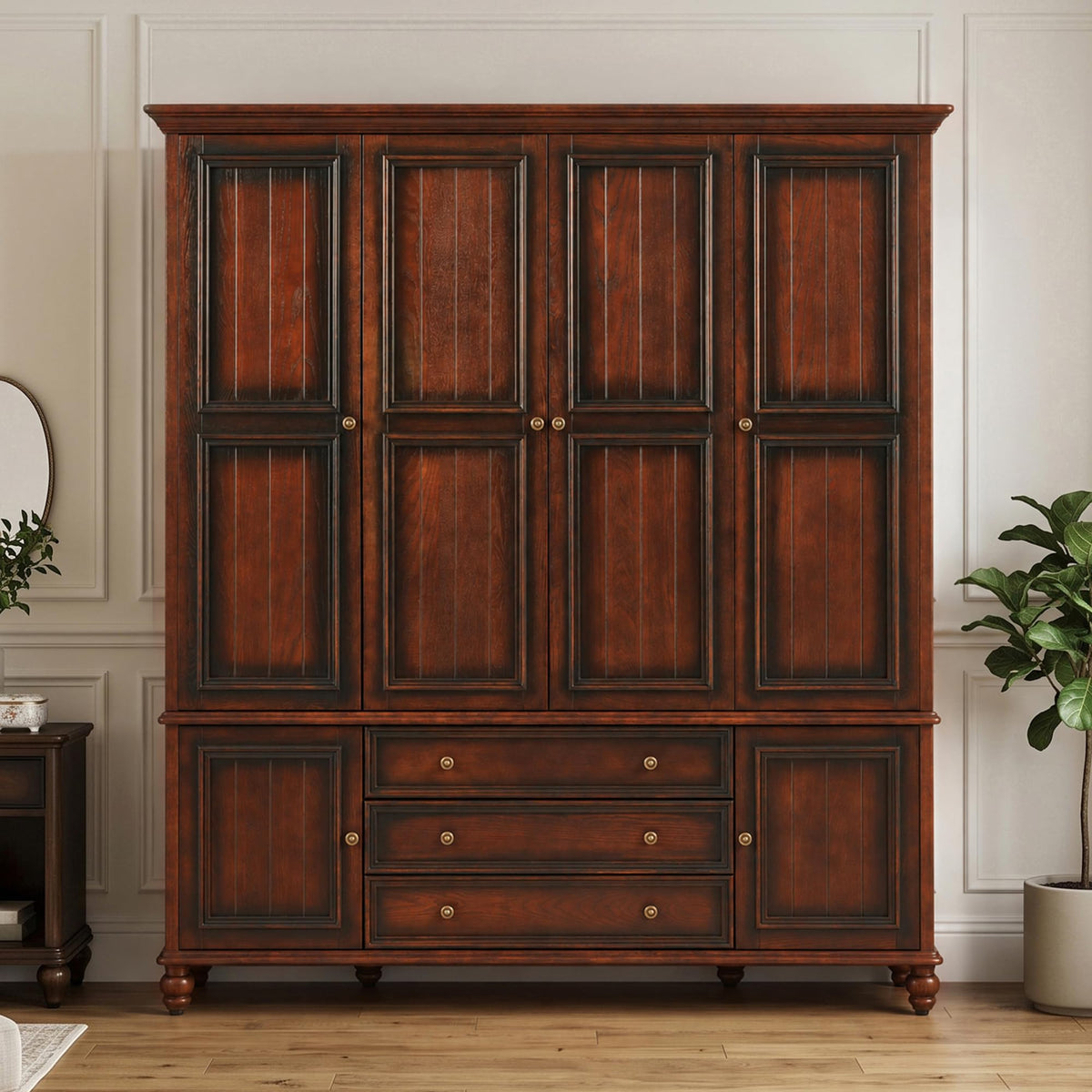 Korsneli Solid Wood Armoire Wardrobe
