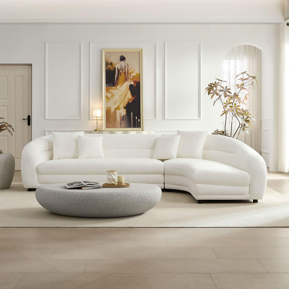 DREAMODERN Curved Four-Seat Sectional Sofa