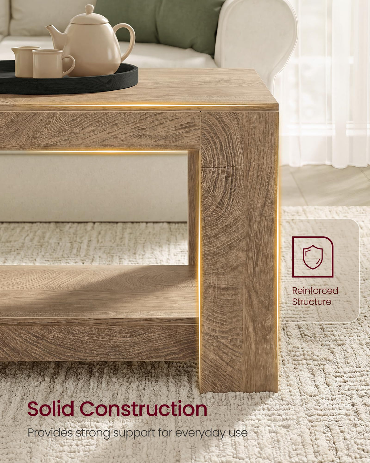 VASAGLE Farmhouse Coffee Table