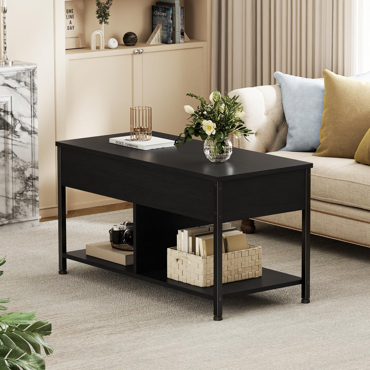 OLIXIS Lift-Top Storage Coffee Table