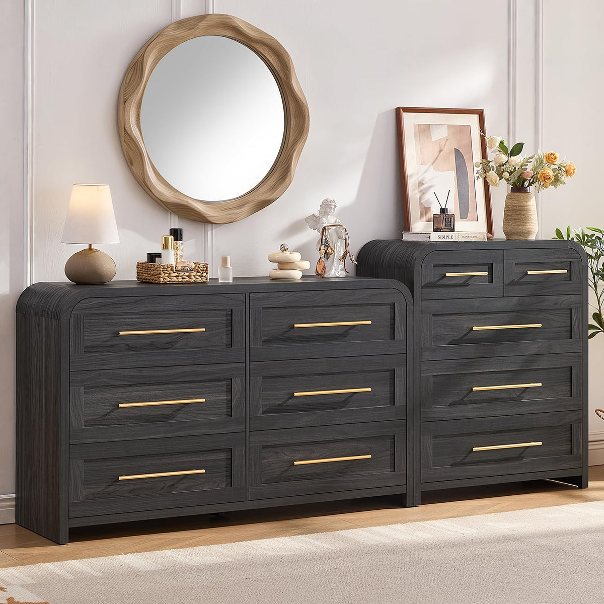 JINVICJIASI Curved Bedroom Dresser