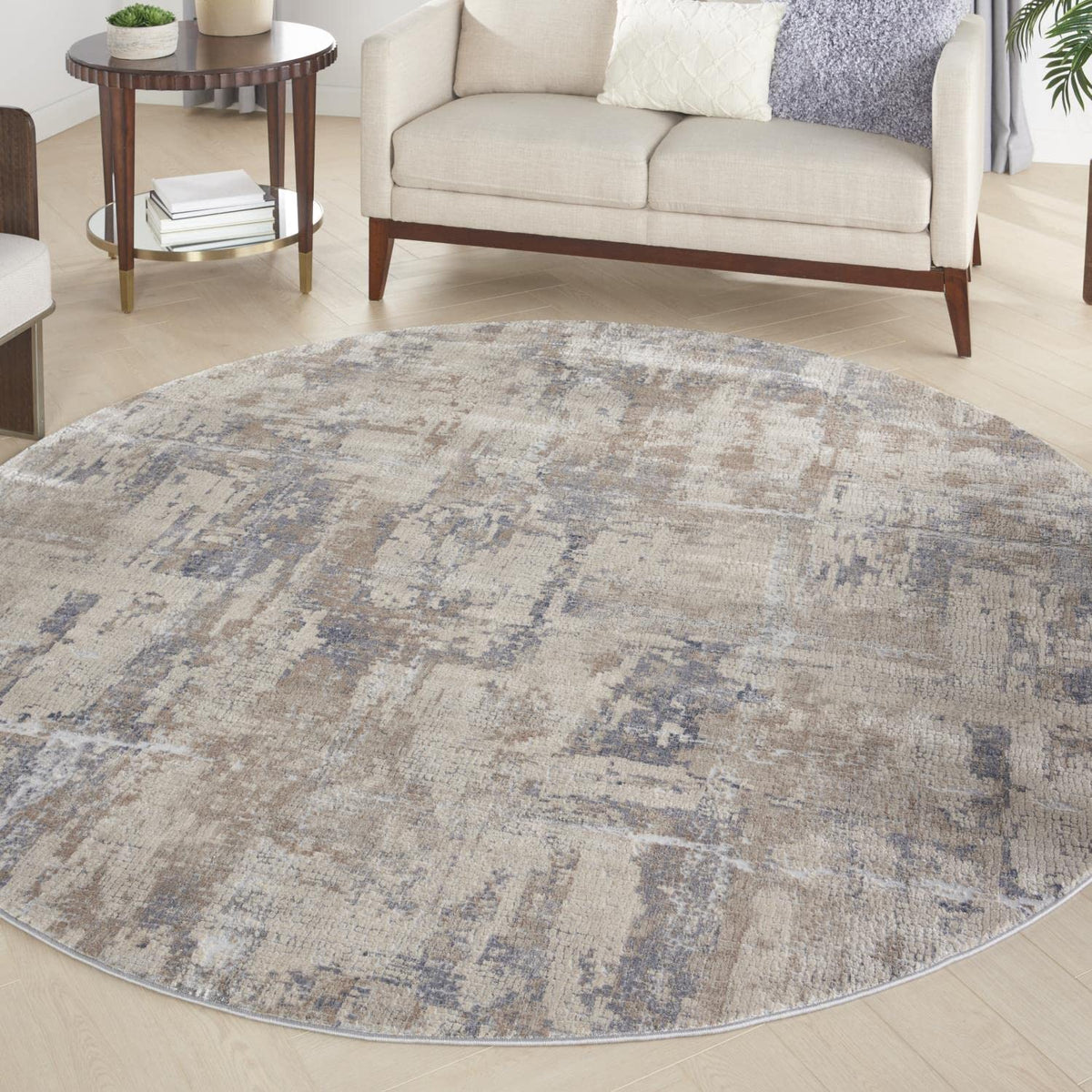 Nourison Rustic Beige and Grey Area Rug