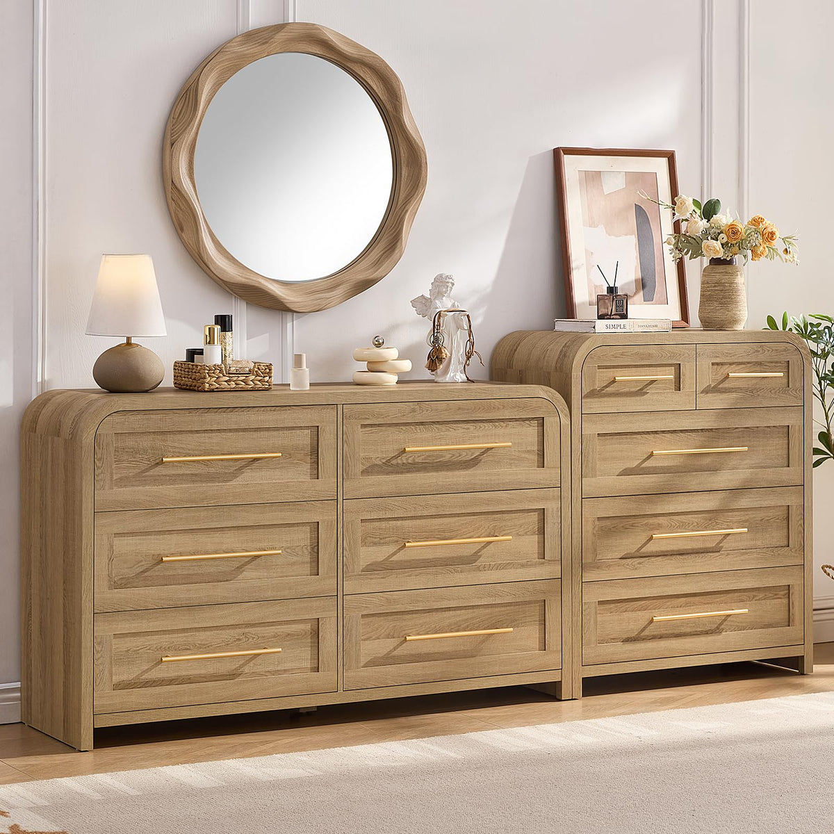 JINVICJIASI Curved Bedroom Dresser