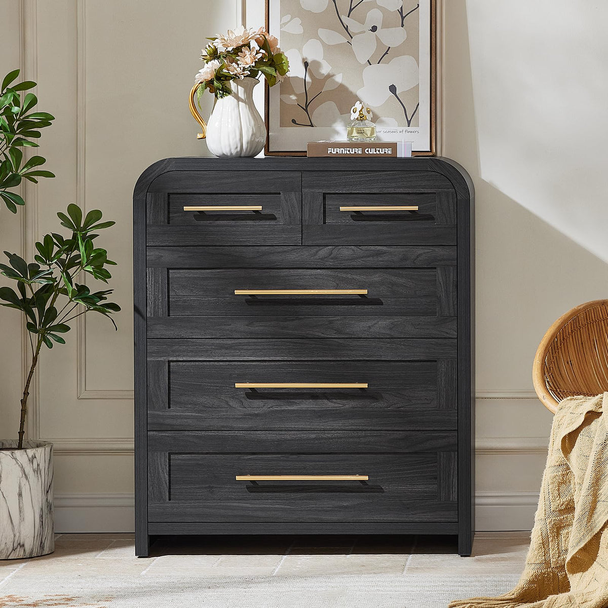 JINVICJIASI Curved Bedroom Dresser