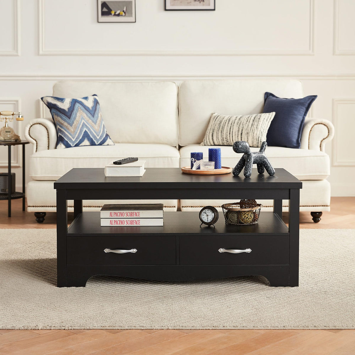 LINSY HOME Farmhouse Storage Coffee Table