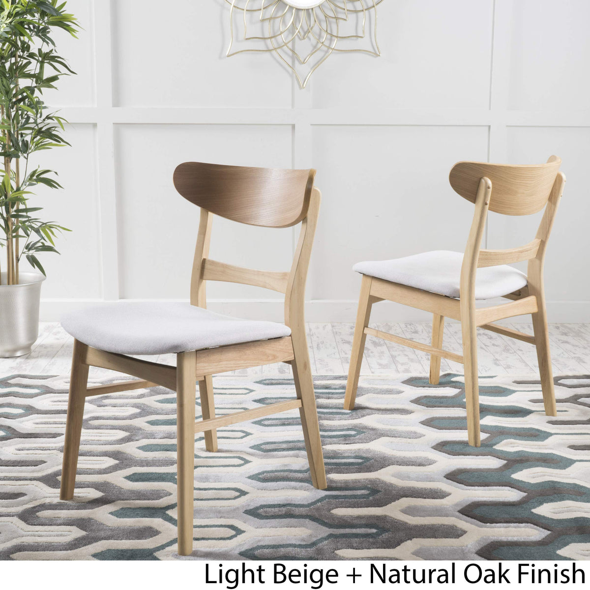 GDFStudio Mid-Century Dining Chairs, Set of Two