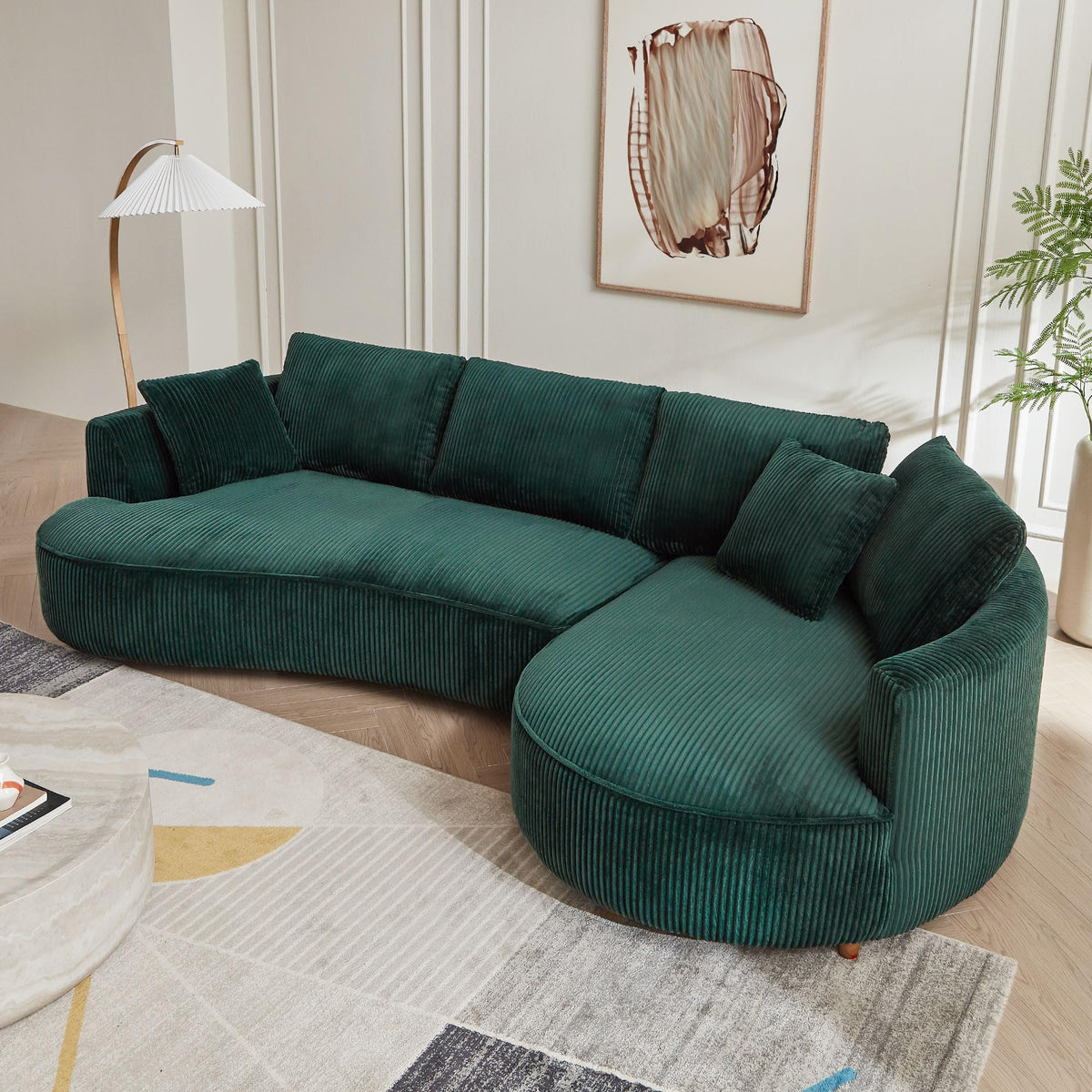 DREAMODERN Curved Four-Seat Sectional Sofa