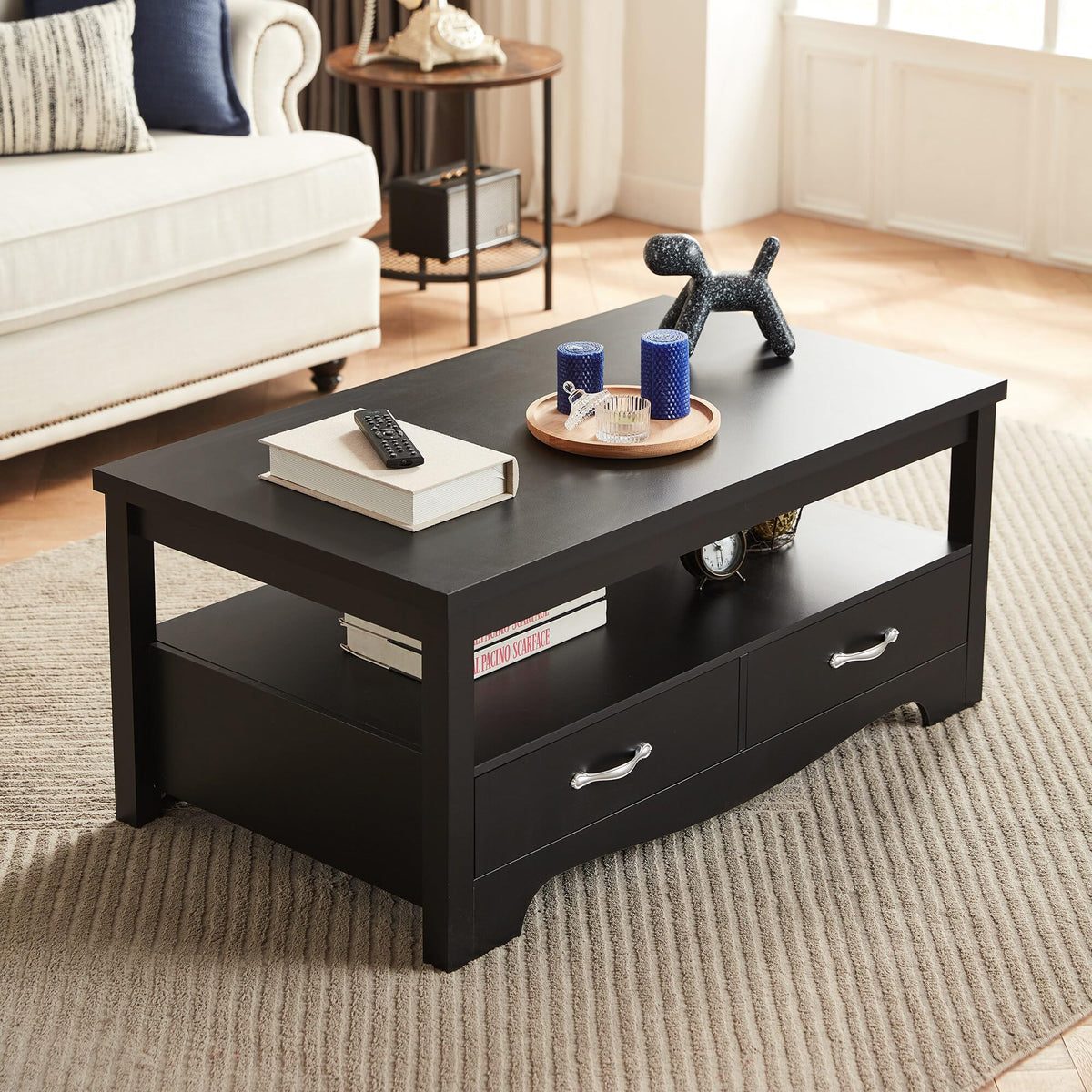 LINSY HOME Farmhouse Storage Coffee Table