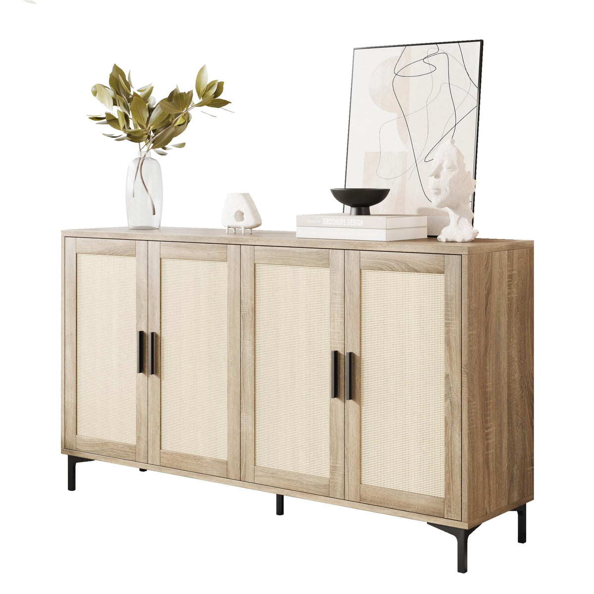 JASIWAY 48-Inch Rattan Sideboard