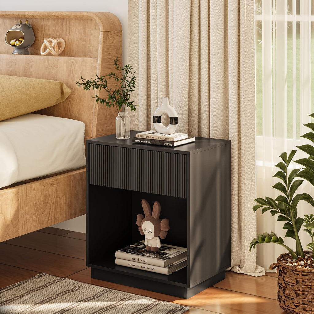 Fluted Two-Drawer Nightstand Set
