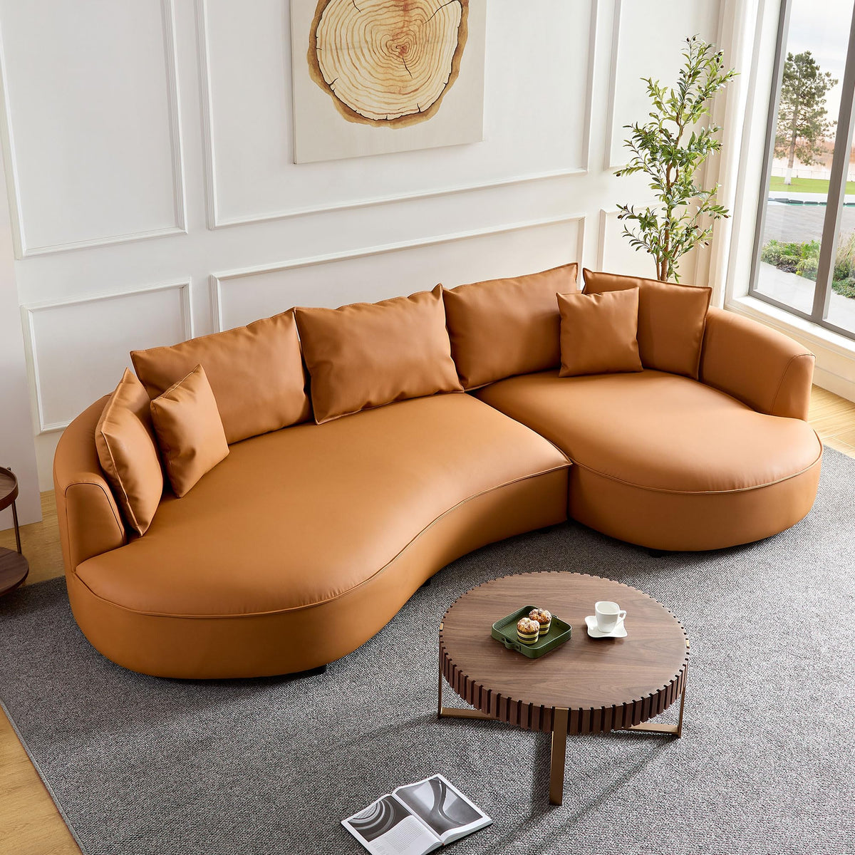 DREAMODERN Curved Four-Seat Sectional Sofa