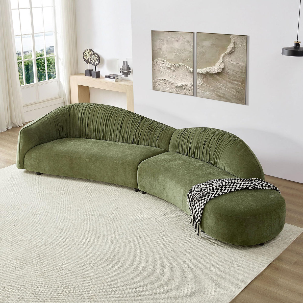 DREAMODERN Curved Four-Seat Sectional Sofa