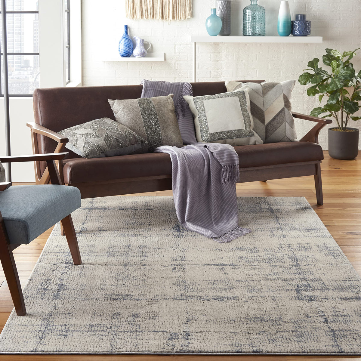 Nourison Rustic Beige and Grey Area Rug