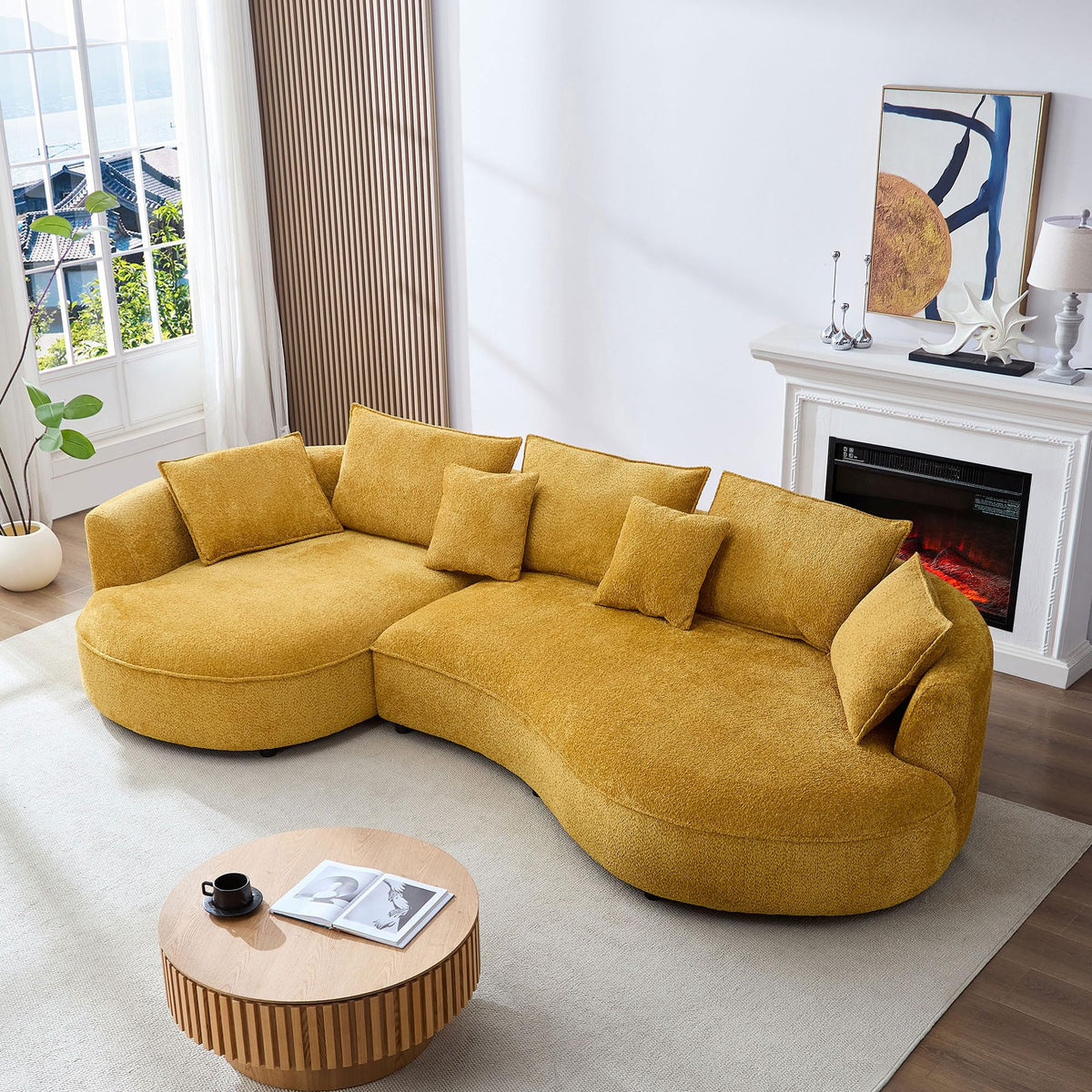 DREAMODERN Curved Four-Seat Sectional Sofa