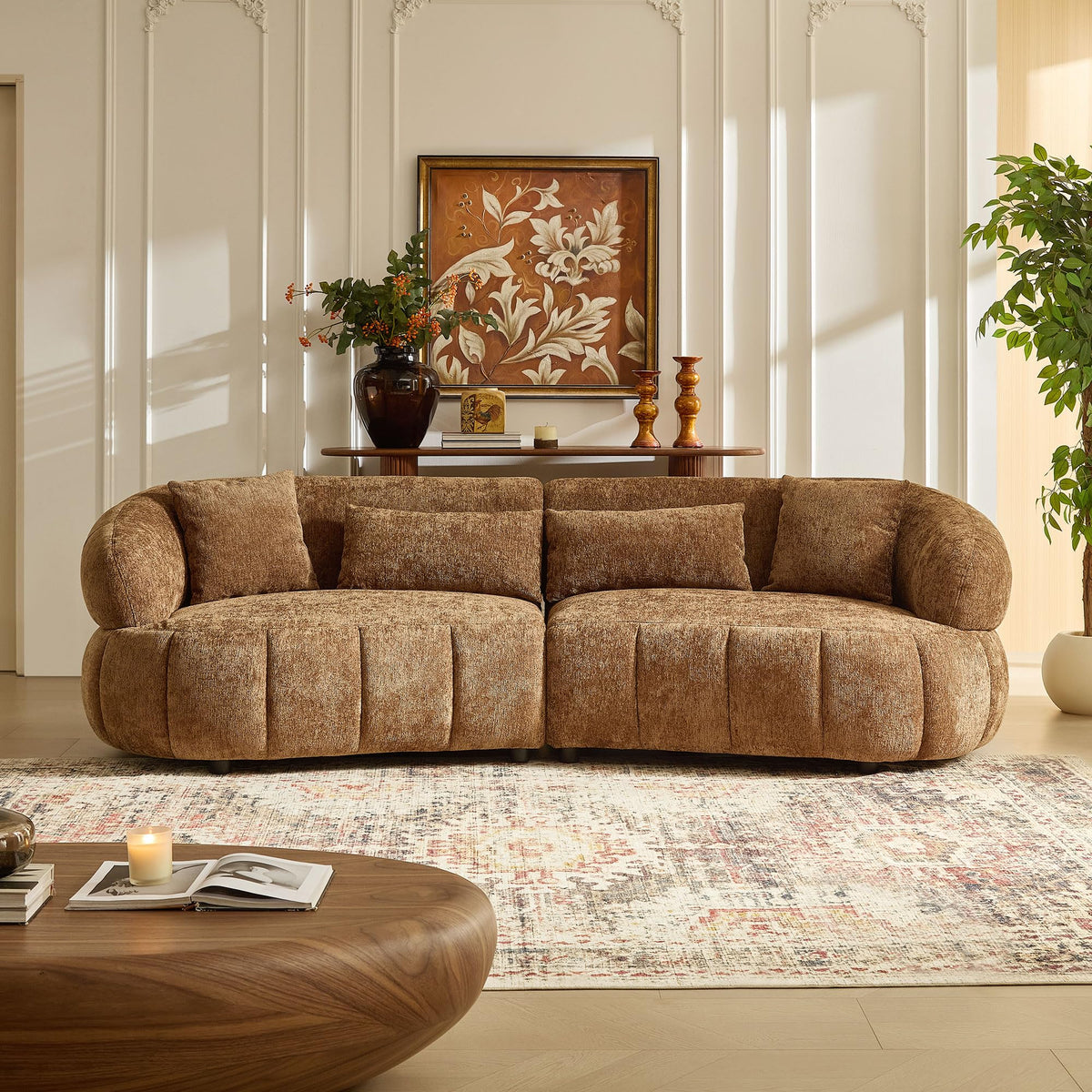 DREAMODERN Curved Four-Seat Sectional Sofa