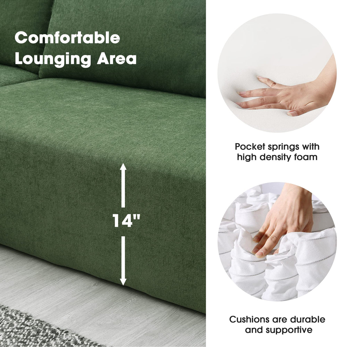 109-Inch Modular L-Shaped Sofa