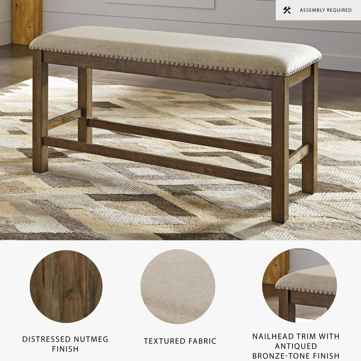 Ashley Moriville Upholstered Dining Bench