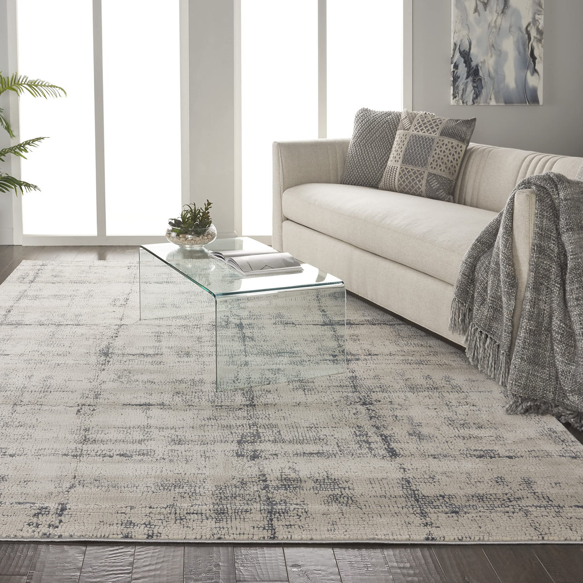 Nourison Rustic Beige and Grey Area Rug