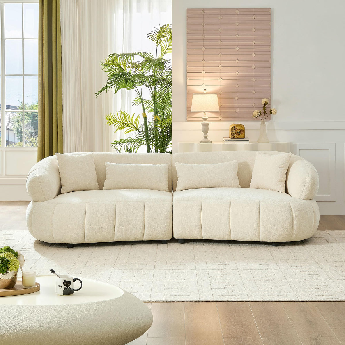 DREAMODERN Curved Four-Seat Sectional Sofa