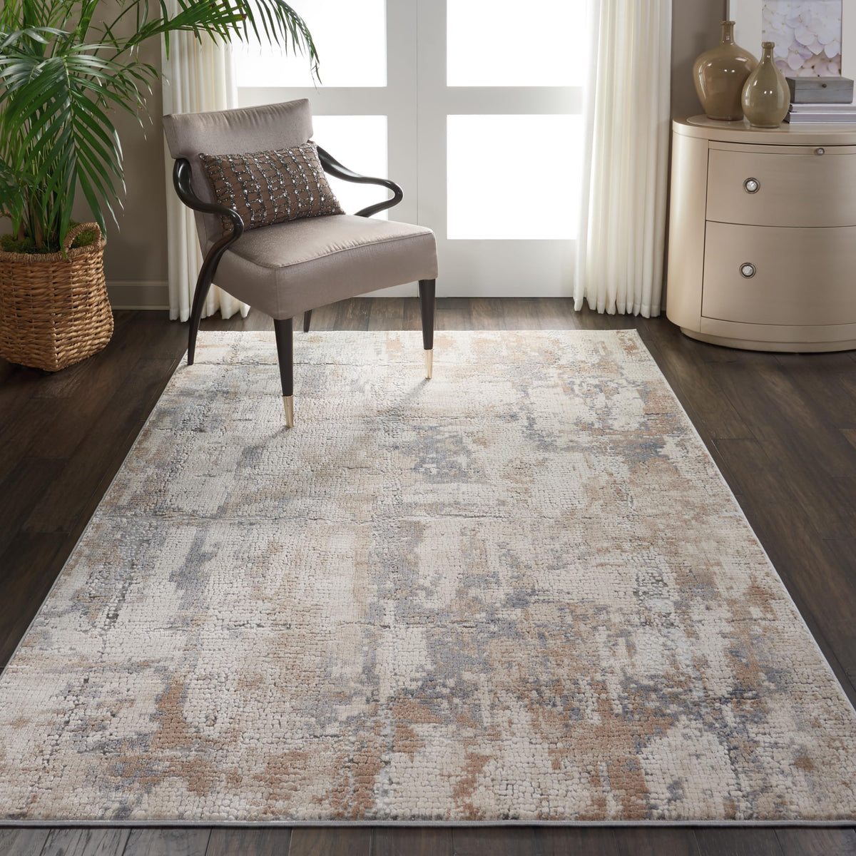 Nourison Rustic Beige and Grey Area Rug