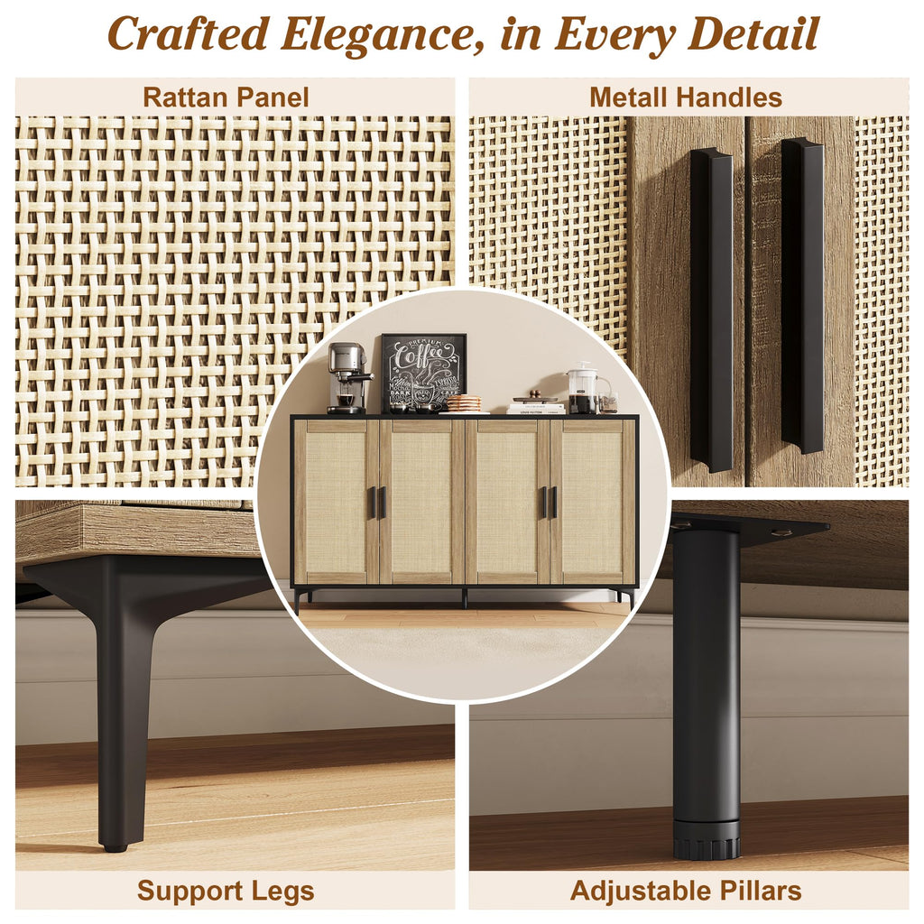 JASIWAY 48-Inch Rattan Sideboard