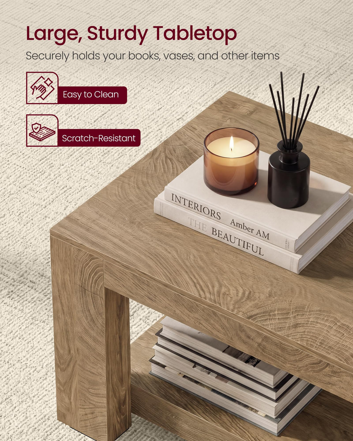 VASAGLE Farmhouse Coffee Table