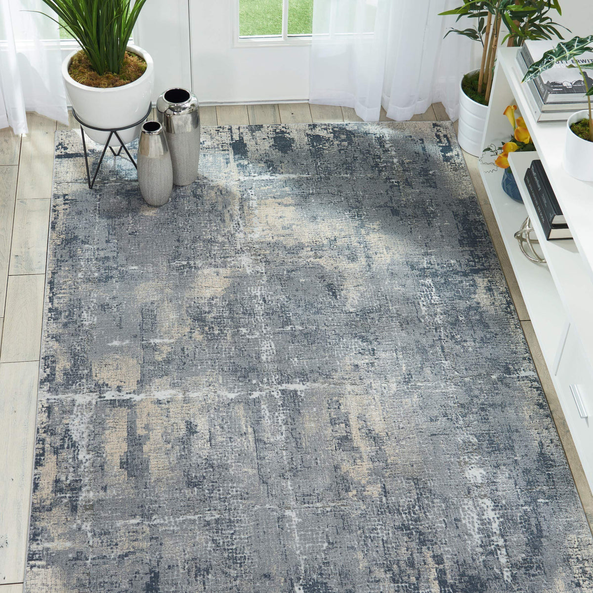 Nourison Rustic Beige and Grey Area Rug